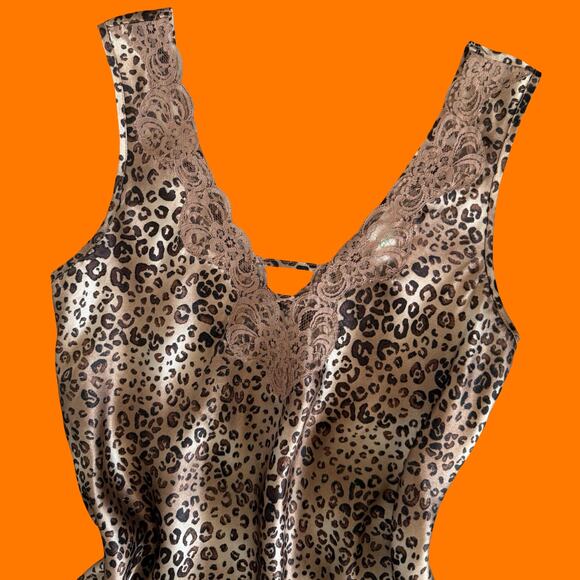 90's 00's vintage satin leopard print y2k slip dress SMALL - Picture 2 of 6